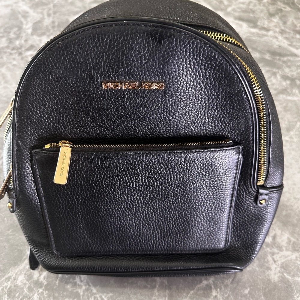 Michael Kors Medium Adina Pebbled Leather Backpack Multi-comp Bag Blk Reg $398